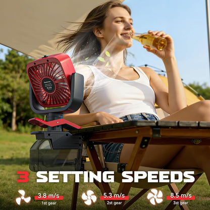 Ecarke 4" Clip Fan Compatible with Milwaukee 18V Battery (Tool Only) 3-Speed Cordless Clip-On Fan with 360° Rotation Low Noise Portable Desk Fan for Camping Jobsite Tent Fishing Outdoor