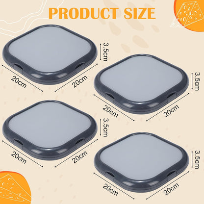 Nuogo 4 Pcs Silicone Food Storage Containers, Fruit Storage Box, Onion Keeper, Avocado Saver, Kitchen Organizers for Fridge, Fresh-keeping Design(Red, White,Orange,7.9 x 7.9 x 1.4 Inches)