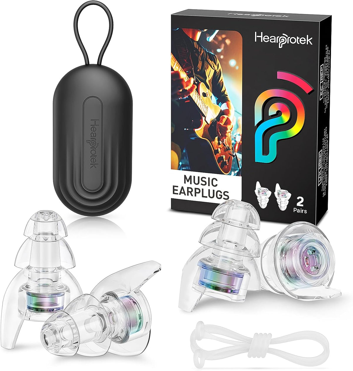 Hearprotek Concert Ear Plugs, 2Pairs Reusable high Fidelity Musician Ear Plugs for Concerts Loud Music-Noise Reduction Ear Protection earplugs for Rave,Festival,Music,Tinnitus Relief