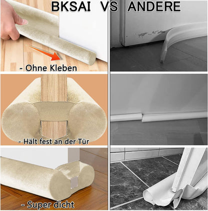 BKSAI Door Draft Stopper for Doors 29-35" No Adhesive Draft Stopper for Bottom of Door Draught Excluder Under Door Wind Blocker Reduce Noise Draught Excluder Sweep Sound Proof(Black) | No Adhesive, For Bottom of Door, Wind Blocker, Reduce Noise, Sound