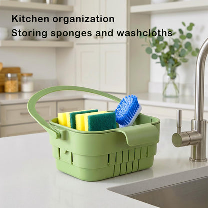 Kitchen Foldable Hanging Sink Drain Basket - Faucet Hanging Strainer Basket | Multifunctional