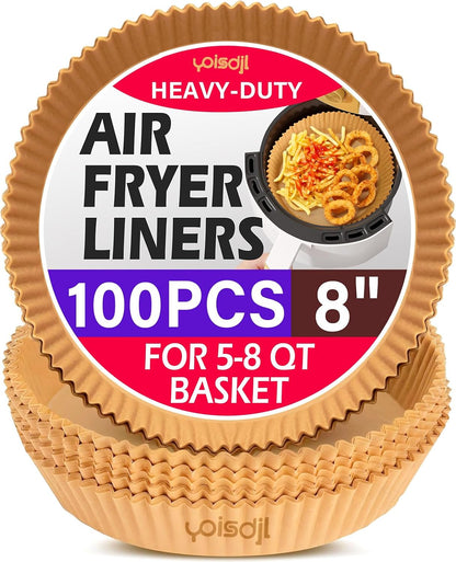 200pcs Air Fryer Liners Disposable, Air Fryer Liners, 8.7" Square Parchment Disposable Paper Liner for Air Fryer, Parchment Paper, Baking, Roasting and Microwave