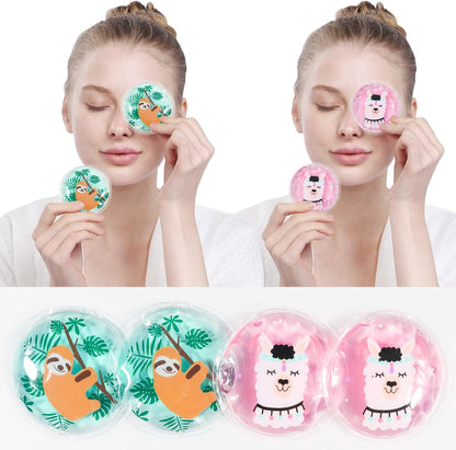 4PCS Gel Eye Ice Pack Set Reusable, Cold and Hot Compress for Eyes, Ice Pack for Eyes, Cooling Eye Pads for Eye Strain, Swelling, Redness, Dark Circles, Puffy Eyes, and Eye Recovery Surgery.