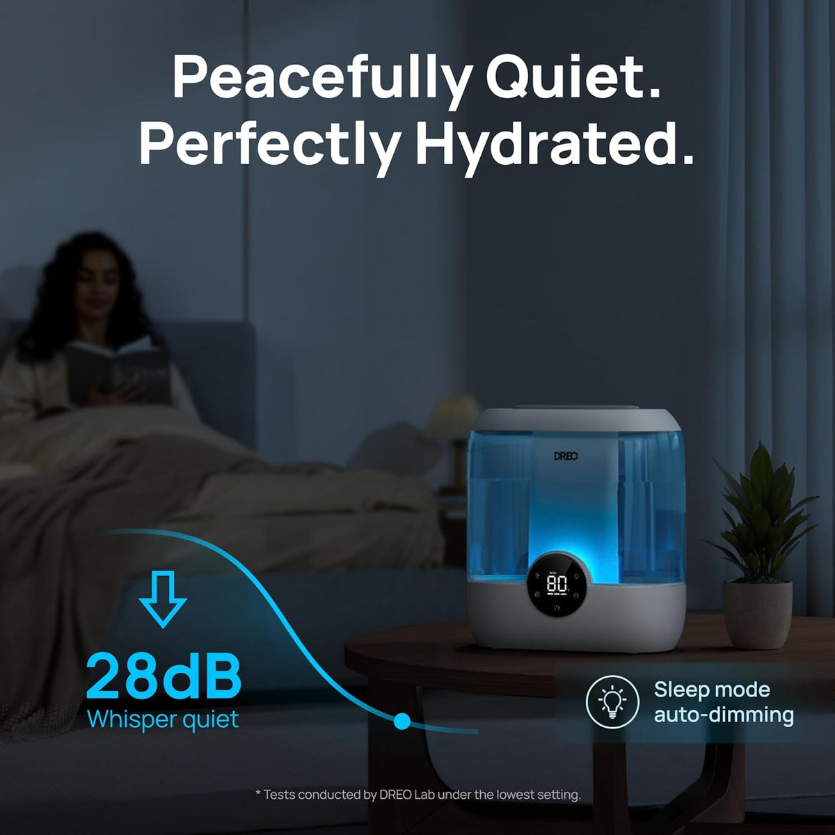 DREO 3L Humidifiers for Bedroom, 30H Runtime, 26 dB Quiet, Black