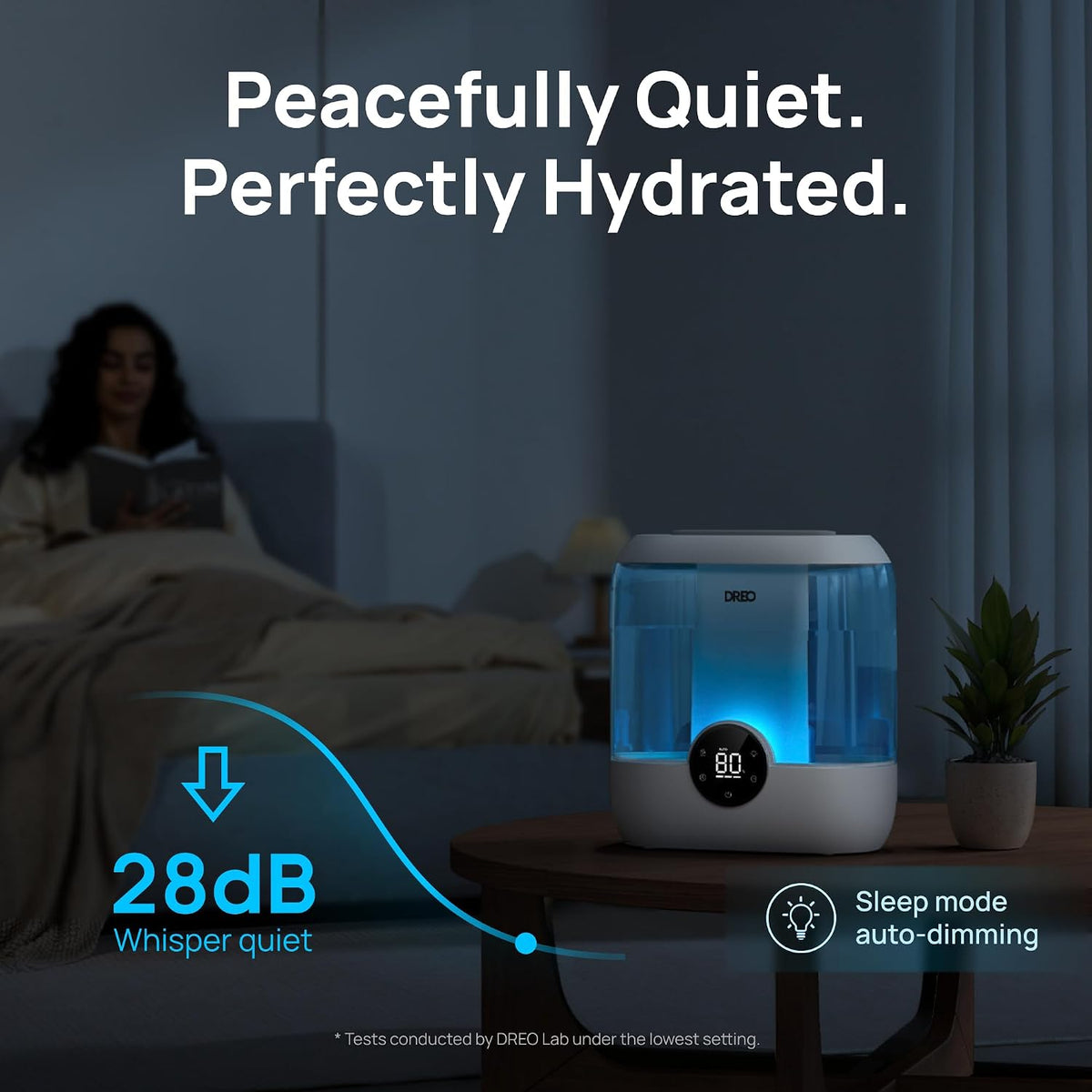 DREO 6L Humidifiers for Bedroom, 60H Runtime, 28 dB Quiet, HM524, Black
