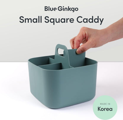 BLUE GINKGO Stackable Organizer Caddy, Rectangle, White, Made in Korea | Portable. Adjustable. Home, Office & School Storage.
