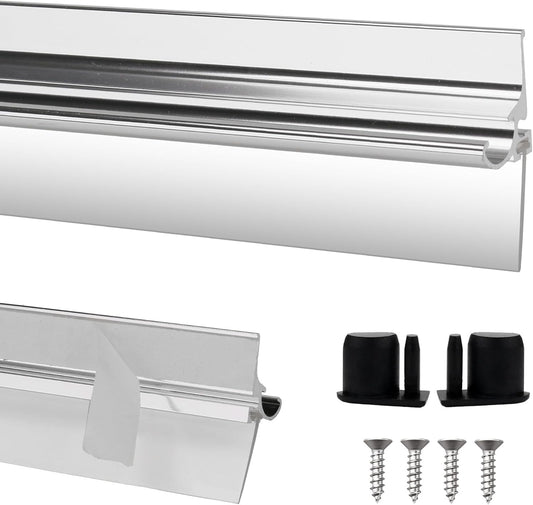 32” Shower Door Drip Rail with Sweep for Chrome Framed Shower Door Bottom | Compatible with Sliding Glass Shower Doors bottom Replacement Parts