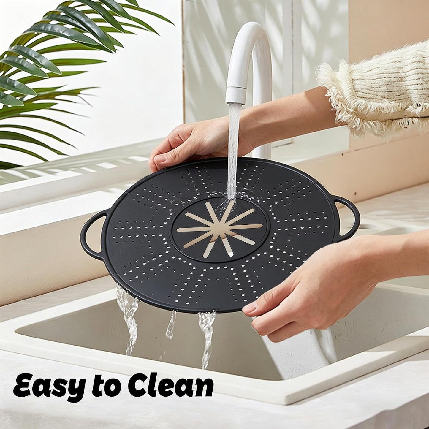 Splatter Screen for Frying Pan,Oil Grease Splatter Guard for Frying Pan | 13.4" x 11" Silicone Grease Screen, Fine Mesh for Crispy Frying,Universal Fit for Skillet and Saucepan