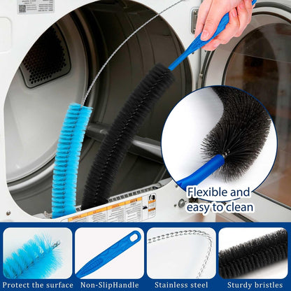Dryer Vent Cleaner Kit,4 Pieces Dryer Lint Cleaner Vacuum Attachment & Brush Tool–Dryer Vent Cleaning Kit for Front Load,Dryer Lint Trap Cleaner with Hose,Dryer Vent Cleaner for Lint Removal (Black)
