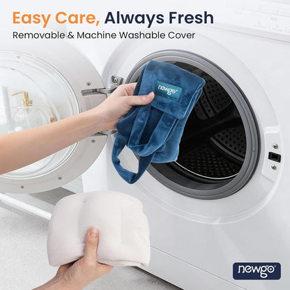NEWGO Neck Warmer Microwavable - Heating Pad for Neck and Shoulders with Straps - Reusable Moist Heated Pad for Pain Relief- Hot Compress