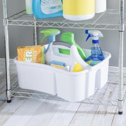 JOEY'Z Extra Large 5 Gallon Divided Cleaning Caddy Organizer with Handle | Cleaning Supplies for Housekeeping, Shower Caddy Portable, Shower Caddy Dorm - Cleaning Supplies Organizer 17.7 x 13.2 x 7.7