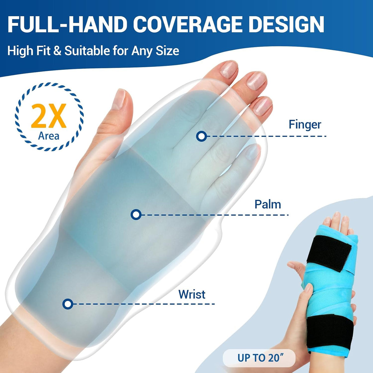 Comfytemp Wrist Ice Pack Wrap Carpal Tunnel Relief Wrist Brace, 2 Packs