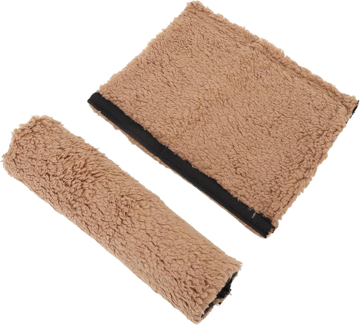 Brrnoo Sheepskin Chair Armrest Pad, Fleece Armrest Cushion for Chairs, Enhanced Comfort and Skin Protection Armrest Protector for Home or Office Use Fits Most Chairs (Grey)