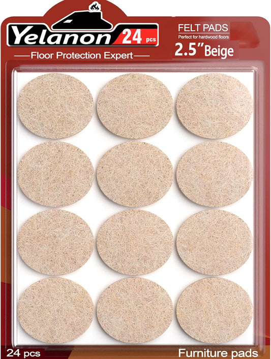 Felt Furniture Pads for Hardwood Floors -216 Pcs Premium Felt Pads for Chair Legs, Floor Protectors for Furniture, Beige & Brown | Self-Adhesive Felt Pads for Furniture Feet, Cuttable Floor Protectors to Guard Hardwood Floors from Scratches Beige & Brown