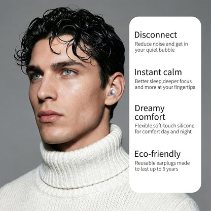 Ear Plugs for Sleeping 45DB Noise Cancelling: Ultra-Comfy Reusable Noise-Reducing Earplugs for Sleeping & Travel & Work Hearing Protection Earbuds with 8 Tips(XS,S, M, L Size)