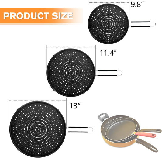 Splatter Screen for Frying Pan, Grease Splatter Guard, Heat-Resistant Splatter Guards for Frying, Silicone Splatter Guard for Everyday Cooking, Dishwasher Safe （16in×12in×0.5in）