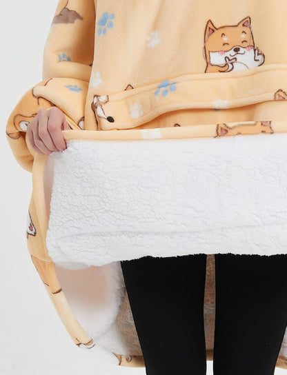 Wearable Blanket Hoodie for Adults With Pocket Strawberry Hoodie | Sherpa, Fuzzy Blanket Hoodie, Oversized Sweatshirt Blanket, Kangaroo Pouch, Cute Birthday Gifts for Sister, Cute Stuff
