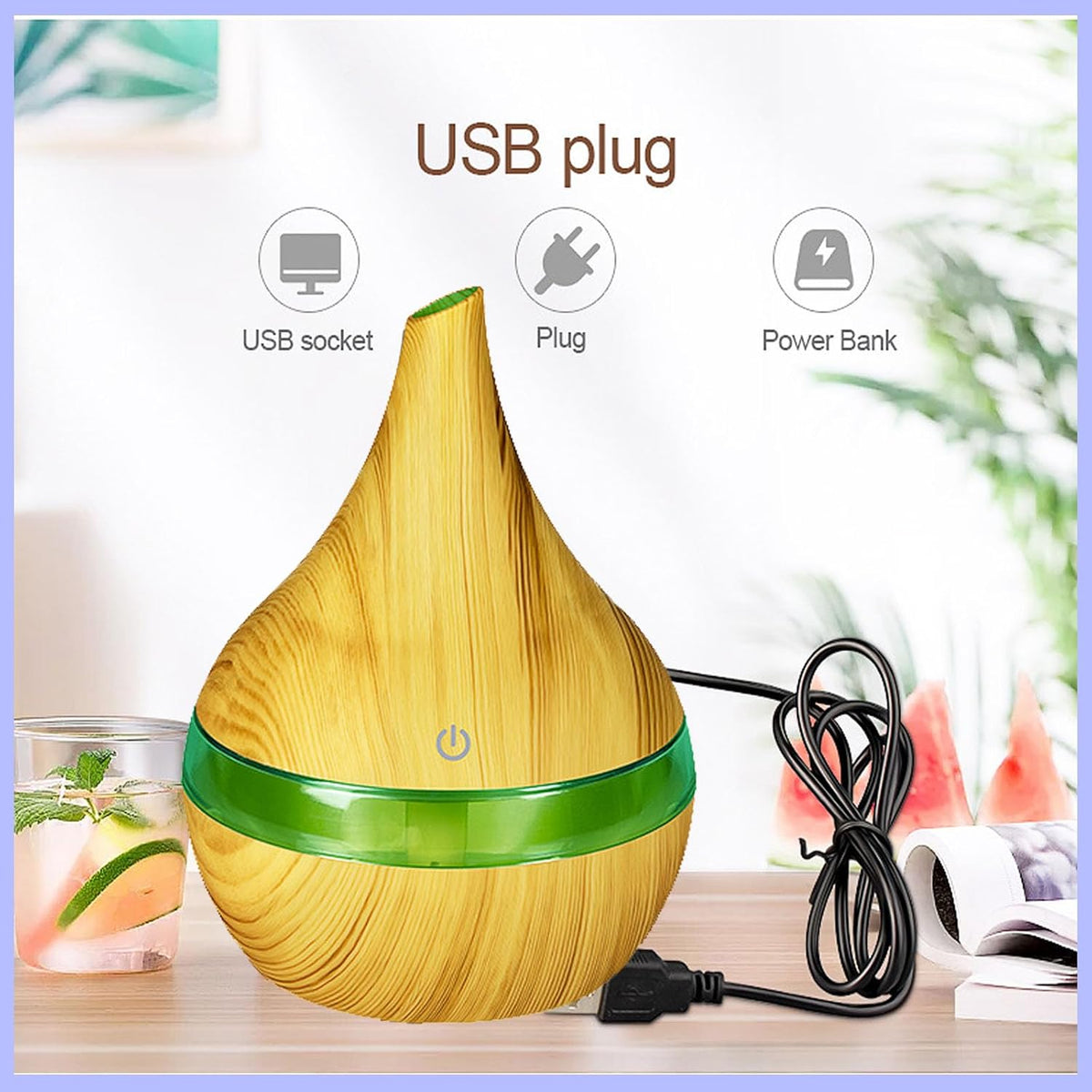 300ml Cool Mist 7 Colorful Lights Humidifier, 10-20 Hour Runtime for Plants