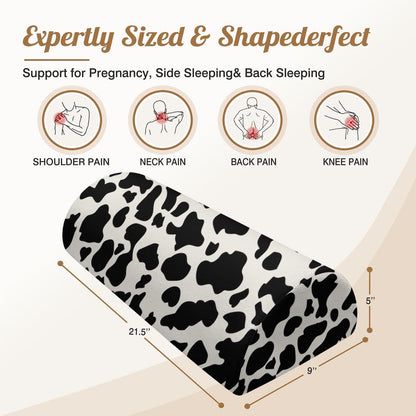 Knee Pillow for Back Sleeping – Half Moon Bolster Pillow for Under Knee While Sleeping Support, Leg & Back Pain Relief (21.5x9x5 Inches)