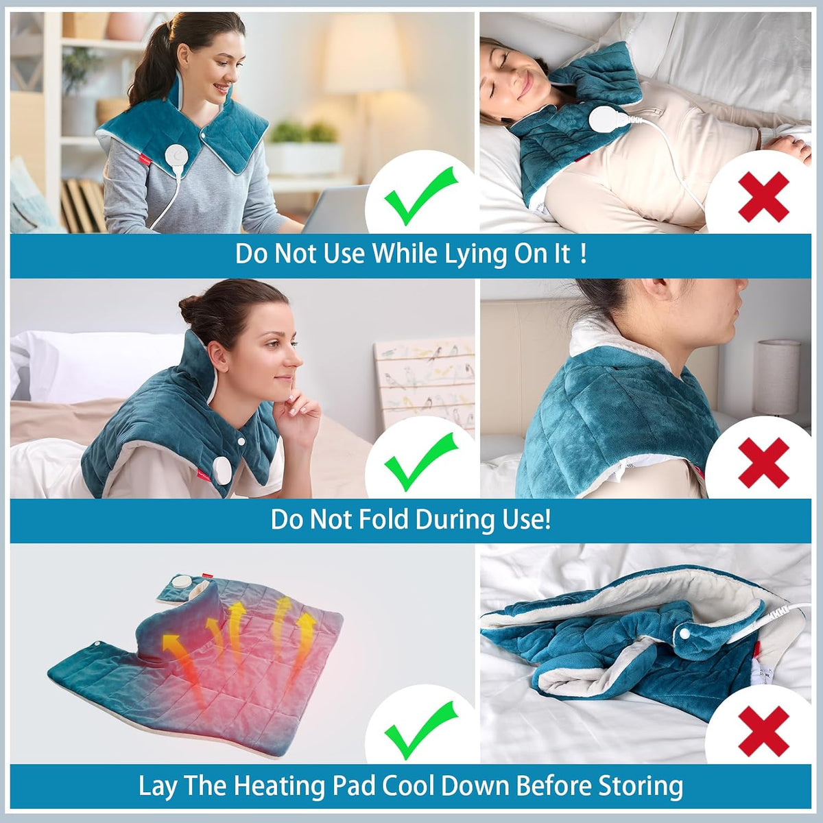 Comfytemp Heating Pad for Neck Shoulders Back, 2.6 Ib Weighted Heating Pad