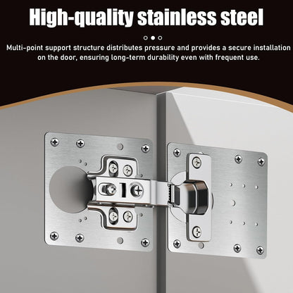20 PCS Upgraded Cabinet Hinge Repair Plate Kit Thickened by 0.7 mm Stainless Steel Hinge Repair Brackets Kit Metal Hinges Repairs Fixing Plates with Screw for Kitchen Cupboard Door Locker Cabinet Door