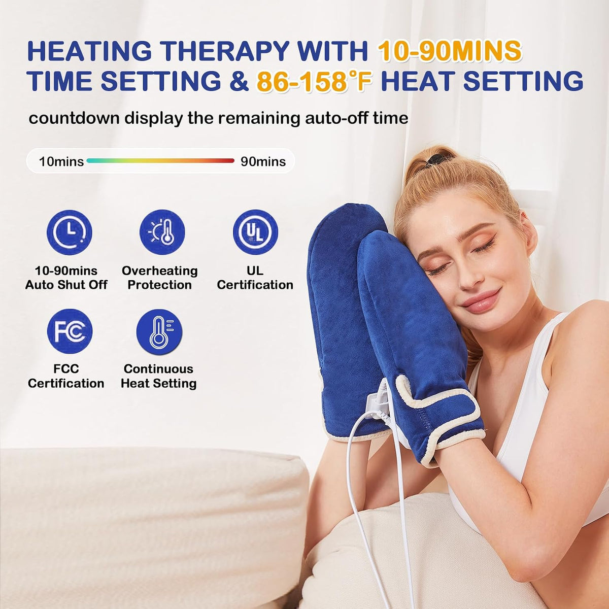 Cordless Foot Warmer with Heat and Massage - Rechargeable Heating Pad for Feet, 3 Temp & Vibration Levels, 60 Min Timer for Plantar Fasciitis, Ankle Pain, Cold Feet at Home, Office, Sleeping