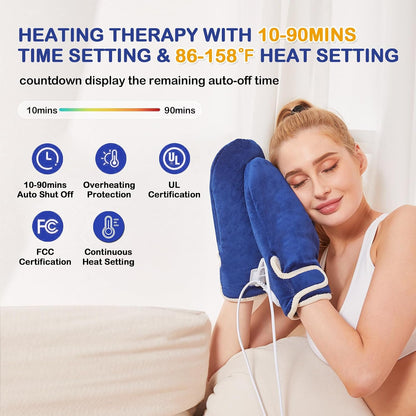 Cordless Foot Warmer with Heat and Massage - Rechargeable Heating Pad for Feet, 3 Temp & Vibration Levels, 60 Min Timer for Plantar Fasciitis, Ankle Pain, Cold Feet at Home, Office, Sleeping