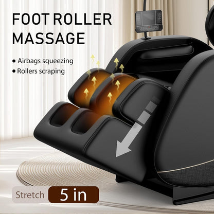 2026 Massage Chair for Full Body 4D Zero Gravity | Heat Therapy, SL-Track Shiatsu Foot Rollers, Yoga Stretch, Heating Function, for Home Office Use (Model 3)