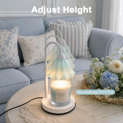 Candle Warmer Lamp with Timer, Modern Farmhouse Candle Warmer for jar Candles, Electric Wax Warmer, Includes 2 Bulbs, Housewarming, Birthday Gift for Women, Mom - White Pleated