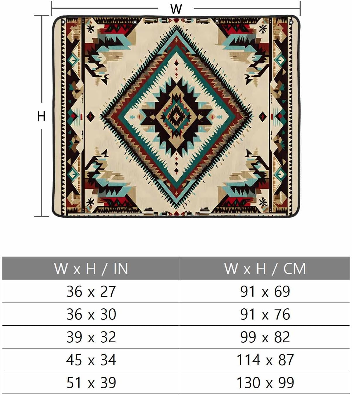 Western Aztec Magnetic Fireplace Cover Decorative Indoor For Brick Fireplace, Rustic Tribal Southwestern Boho Ethnic Insulation Fireplace Blocker Blanket Draft Stop Hot Heat Save Energy, 36"Wx27"H