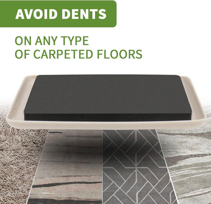Furniture Sliders for Carpet 8 PCS - 3 1/2" Brown | Furniture Moving Sliders, Carpet Sliders for Furniture, Square Furniture Movers Sliders - Move Your Furniture Easily & Safely