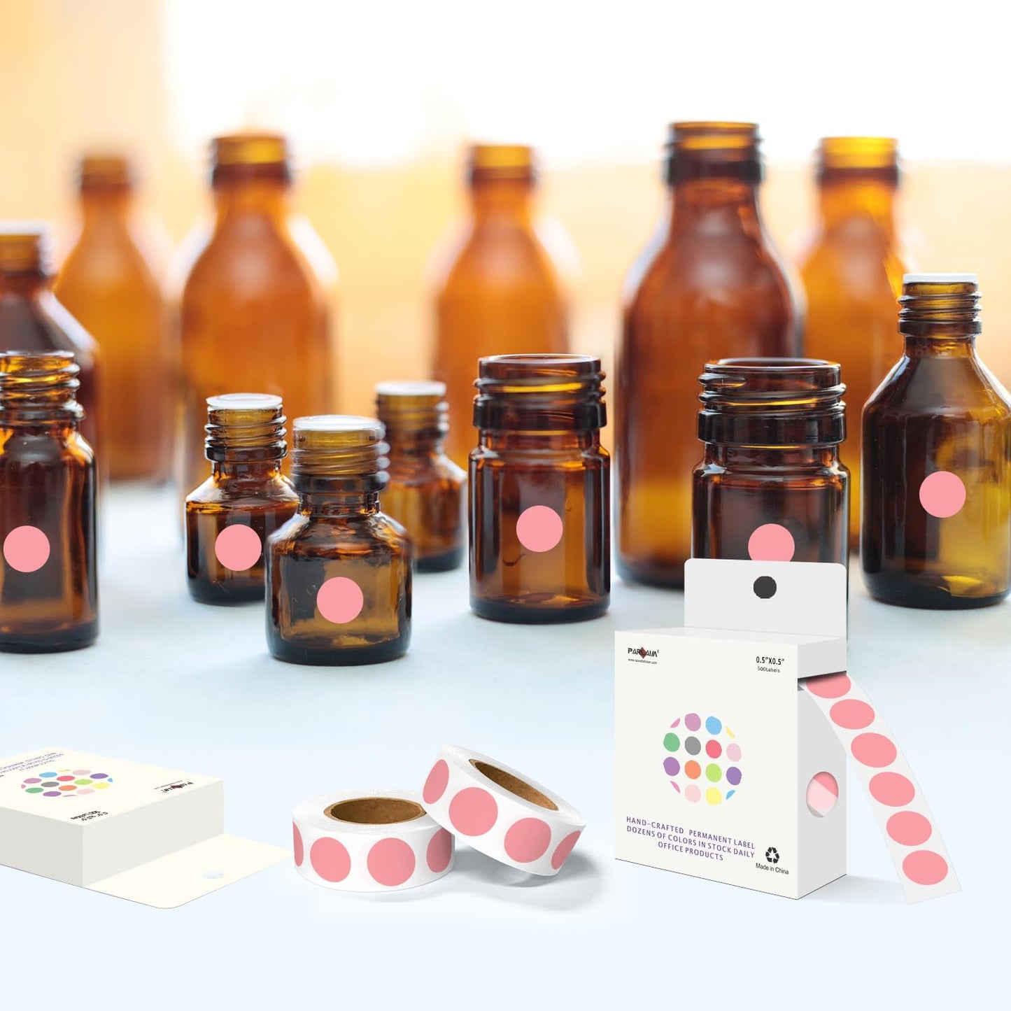 1/2 Inch Round Sticker,4 Rolls 2000Pcs Small Dot Stickers Color-Code Dots | Red+Yellow+Blue+Green 1.3cm Small Stickers Round Color Coding Circle Dots Stickers, Roll Dot Sticker Label for Office Home