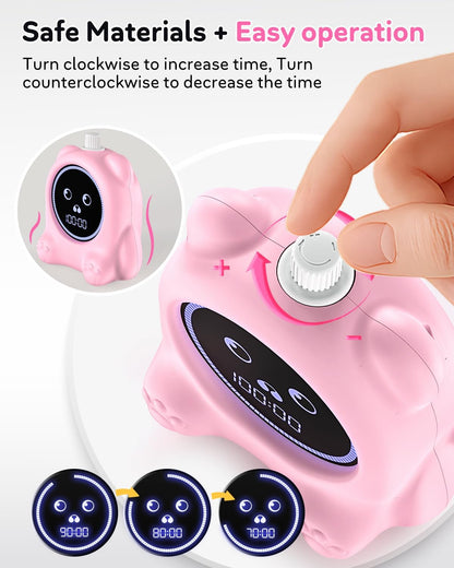 Visual Timer for Kids, 100 Min, Rechargeable Countdown Timers, Adjustable Sound Alert, Adjustable Brightness, Productivity Timers for ADHD, Silent Operation, Desk Time Management Tool for Toddler