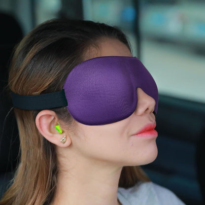 Sleep Mask SleepFun Invisible Alar Deep Orbit 3D Eye Mask Ultra Lightweight & Comfortable Sleeping Mask for Travel, Nap, Shift Works, Black & Blue