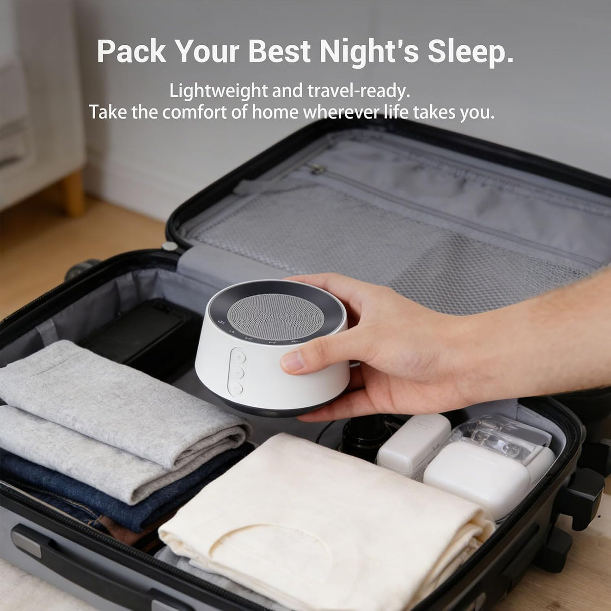 White Noise Sound Machine with 20 Soothing Sounds, 10 Colors Night Light Sleep Machines Home Office Travel, 5 Timers and Memory Feature Sound Machine for Nursery Baby Kids Adults (White)