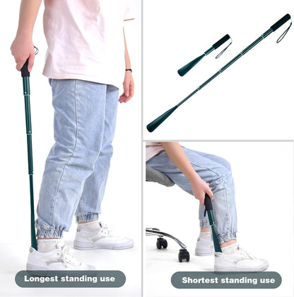 Shoe Horn,Long Retractable Aluminum Shoe Horn Long Handle for Seniors,Men,Women and Kids