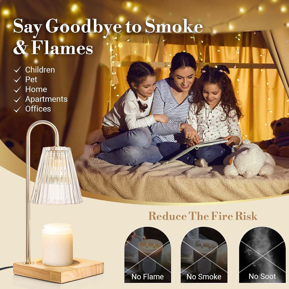 Marycele Candle Warmer Lamp with Timer, Vintage Home Decor, Gifts for Women