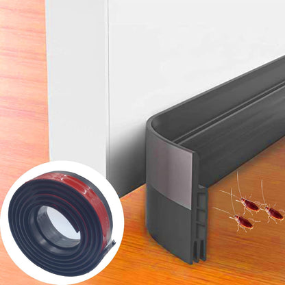 Under Door Draft Stopper - 39 Inch Adhesive Door Sweep for Interior/Exterior, Door Blocker (Black, 39.3 Inches)