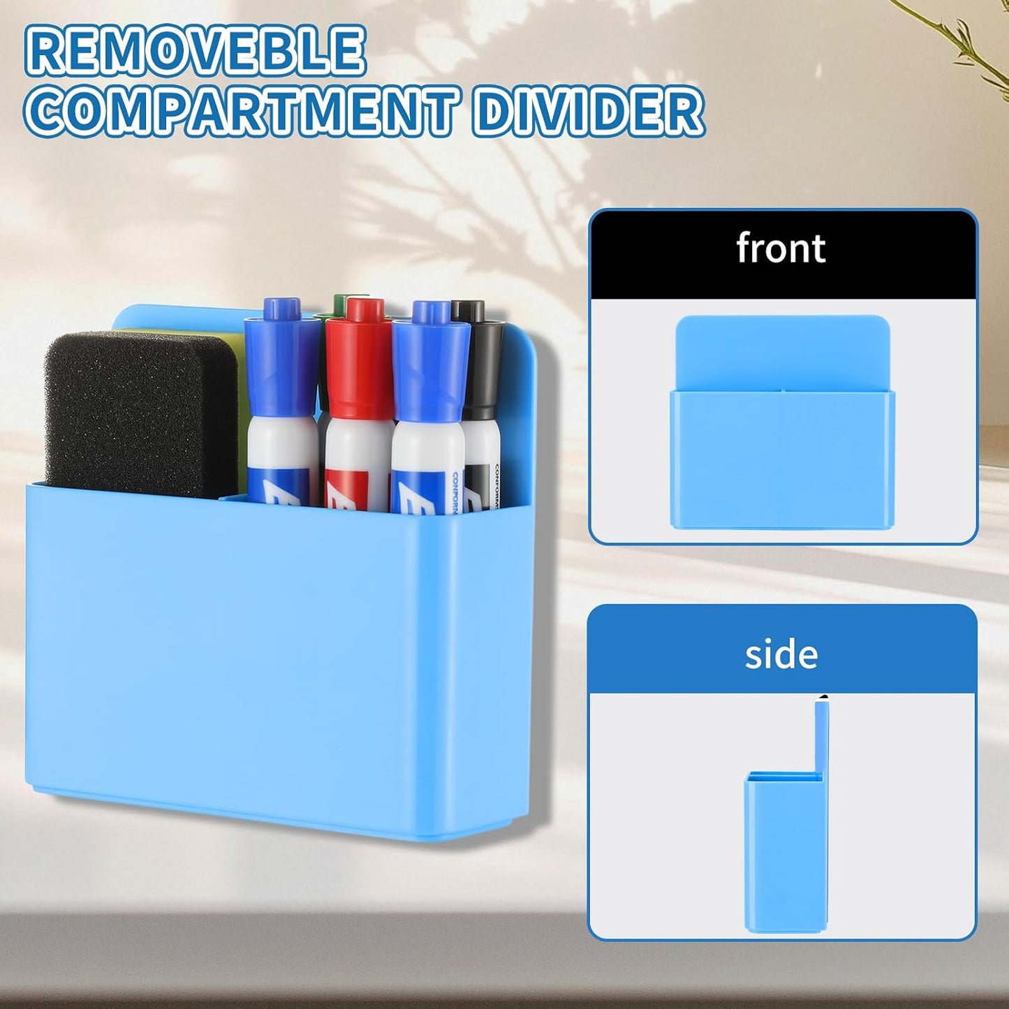 Camelmother 2Pcs Magnetic Dry Erase Marker Holder For Whiteboard Fridge | 2Slots Locker Accessories Teacher Classroom Must Haves Fridge magnets