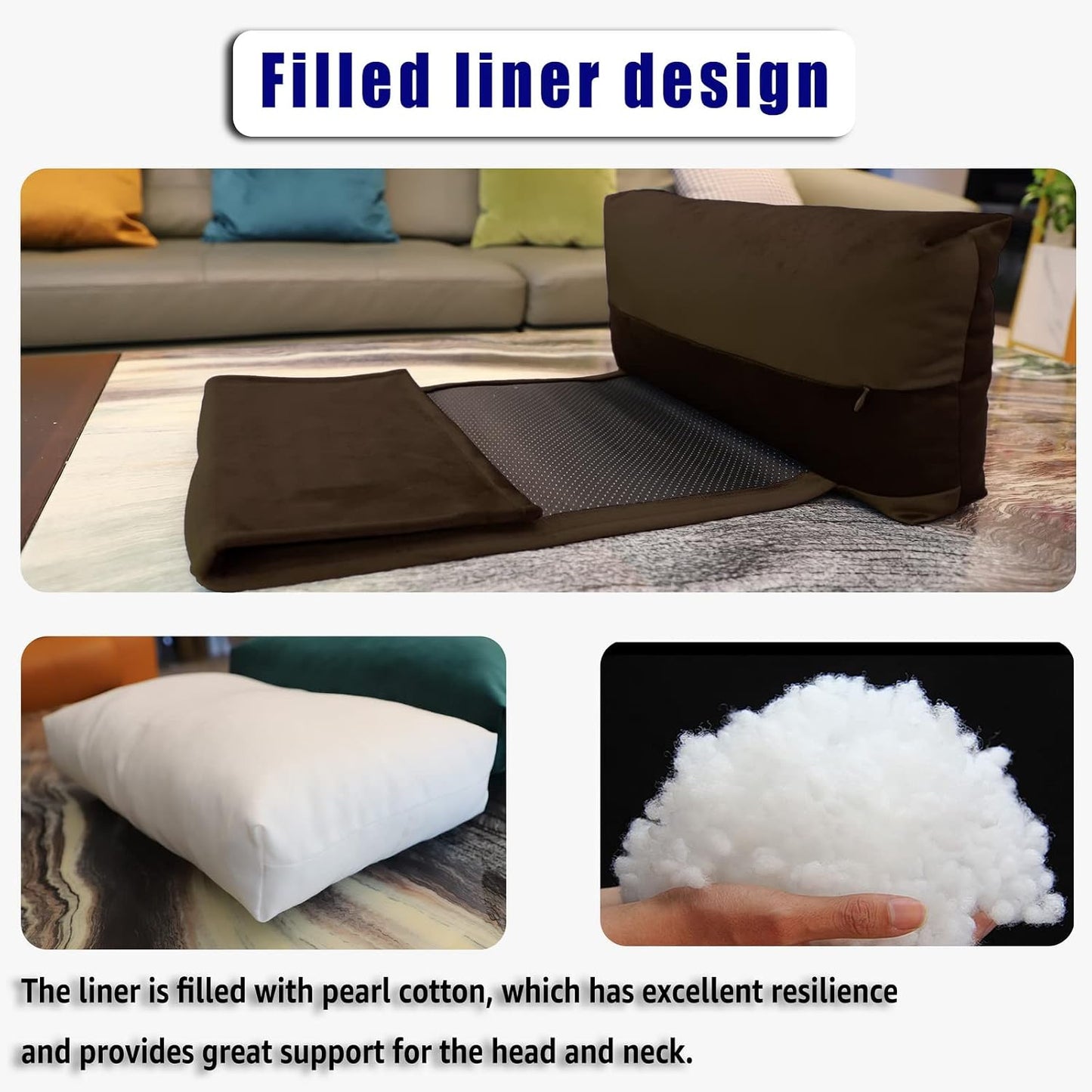 Adjustable Headrest Pillow for Recliners and Armchairs - Non-Slip Velvet Cushion for Neck Support and Pain Relief (Gray)