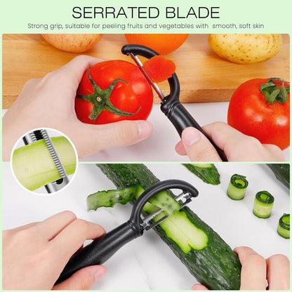 Senbowe Upgrade Potato Peeler for Kitchen, 6PCS Stainless Steel Vegetable Peeler, I and Y Veggie Food Peeler for Apple Fruit Carrot Zucchini Cucumber,Good Grip Makes Peeling Very Easy (Green)