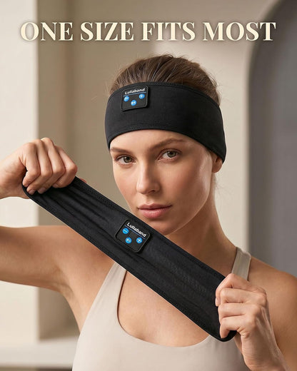 Lullaband Sleep Headphones, Bluetooth Headband Headphones with 12-Hour Battery, Soft Headband for Sleeping, Travel, Exercise, Yoga & Relaxation