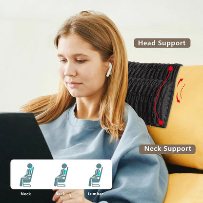 Headrest and Support Pillow,Recliner Pillow for Neck, Head, or Foot for Office or Massage Chairs, Neck Pain Relief and Cervical Support. Nonslip, Zipped Cover.(Cream, 5.5" Wx13 Lx3 H)