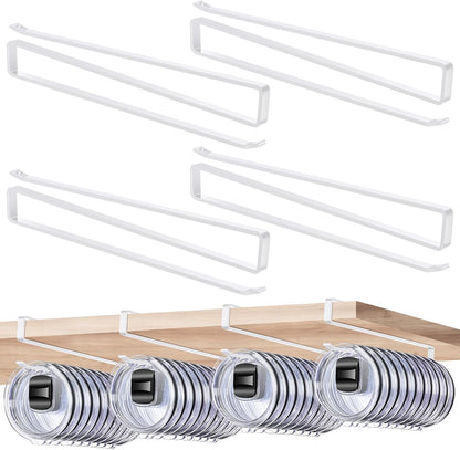 2 Pack Tumbler Lid Organizer, Flat Wire Cup Lid Storage Rack, Black | Carbon steel, slide-on design, fits 0.39 in or wider drink openings and shelves up to 0.90 in, no drilling or adhesive