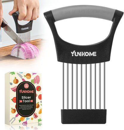 Onion Holder for Slicing | Onion Slicer Holder | Tomato Cutter for Slicing of Lemon Avocados Eggs and Fruit, Multifunctional Vegetable Chopper, Home Essentials & Kitchen Gadgets Tool for Food Prep