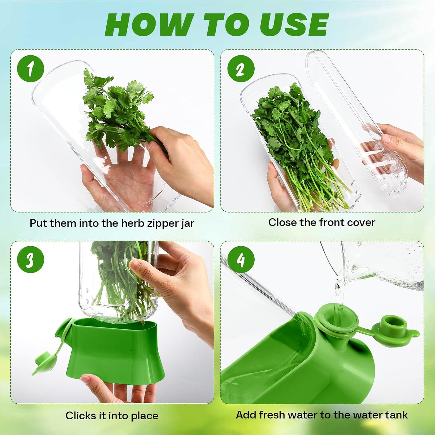 2 Pieces Herb Saver for Refrigerator Fresh Herb Keeper Cilantro Container for Fridge Saver Pod for Cilantro, Parsley, Asparagus, Keeps Vegetables for 2-3 Weeks(White)