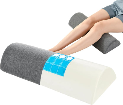 Knee Pillow for Back Sleeping, Gel Memory Foam Leg Pillow for Back Pain, Under Leg Support for Sleeping, Half Moon Bolster Pillow