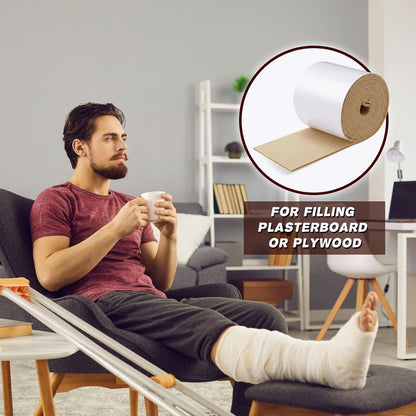 Jecery Adhesive Felt Roll, 1/4" X 6" X 1.25 Yard, Beige | Self-adhesive Padding for Foot Support, Pressure Relief, Furniture Protection, Splint Lining Cushion