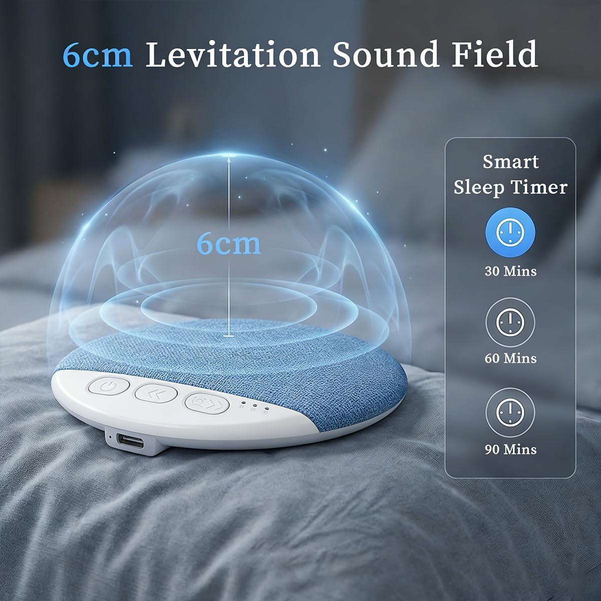 Bluetooth Pillow Speaker for Sleeping, Under Pillow Speaker with White Noise & Timer, Private Sleep Aid Headphone Alternative for Couples, Adults, Kids - No Disturb to Partner