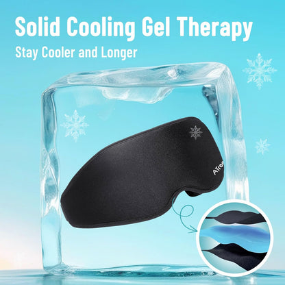 3D Gel Cooling Eye Mask, Weighted Eye mask for Sleeping, 3D Contoured Cup No Pressure Night Blindfold Sleep Mask, Ice Cold Pack Eyes Cold Compress for Puffy Eyes, Dark Circle, Light Blue